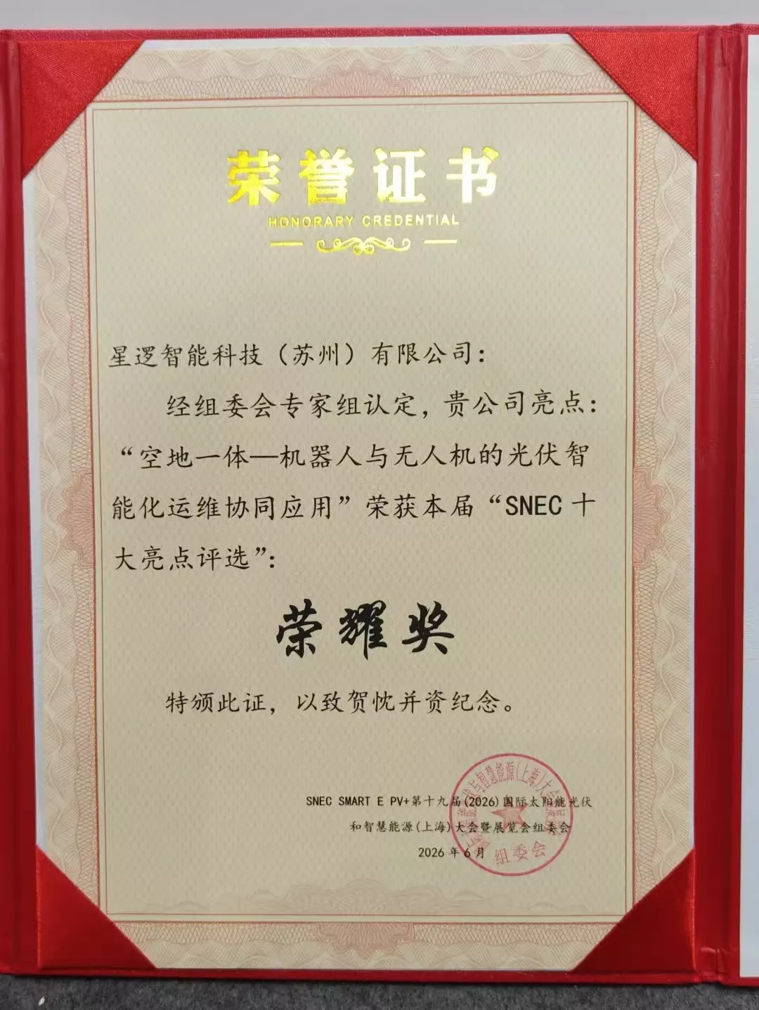 2026SNEC十大亮点荣耀奖